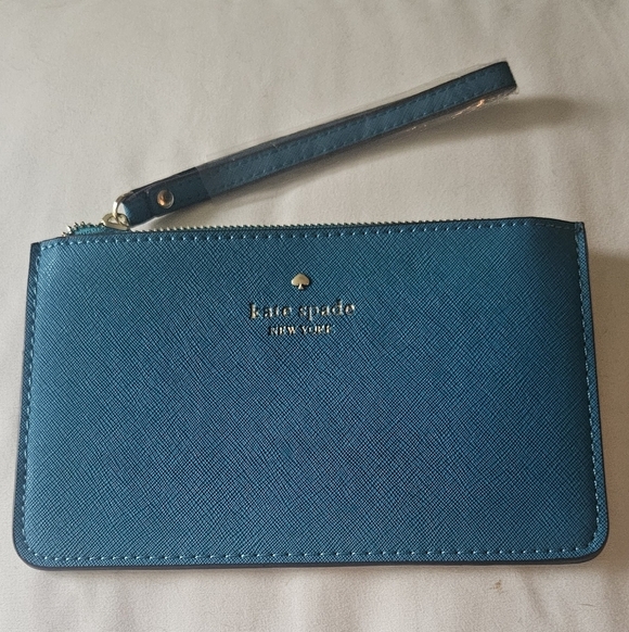 kate spade Handbags - New W Tags KATE SPADE NEW YORK Wallet Wristlet Clutch Teal Leather 98689249028